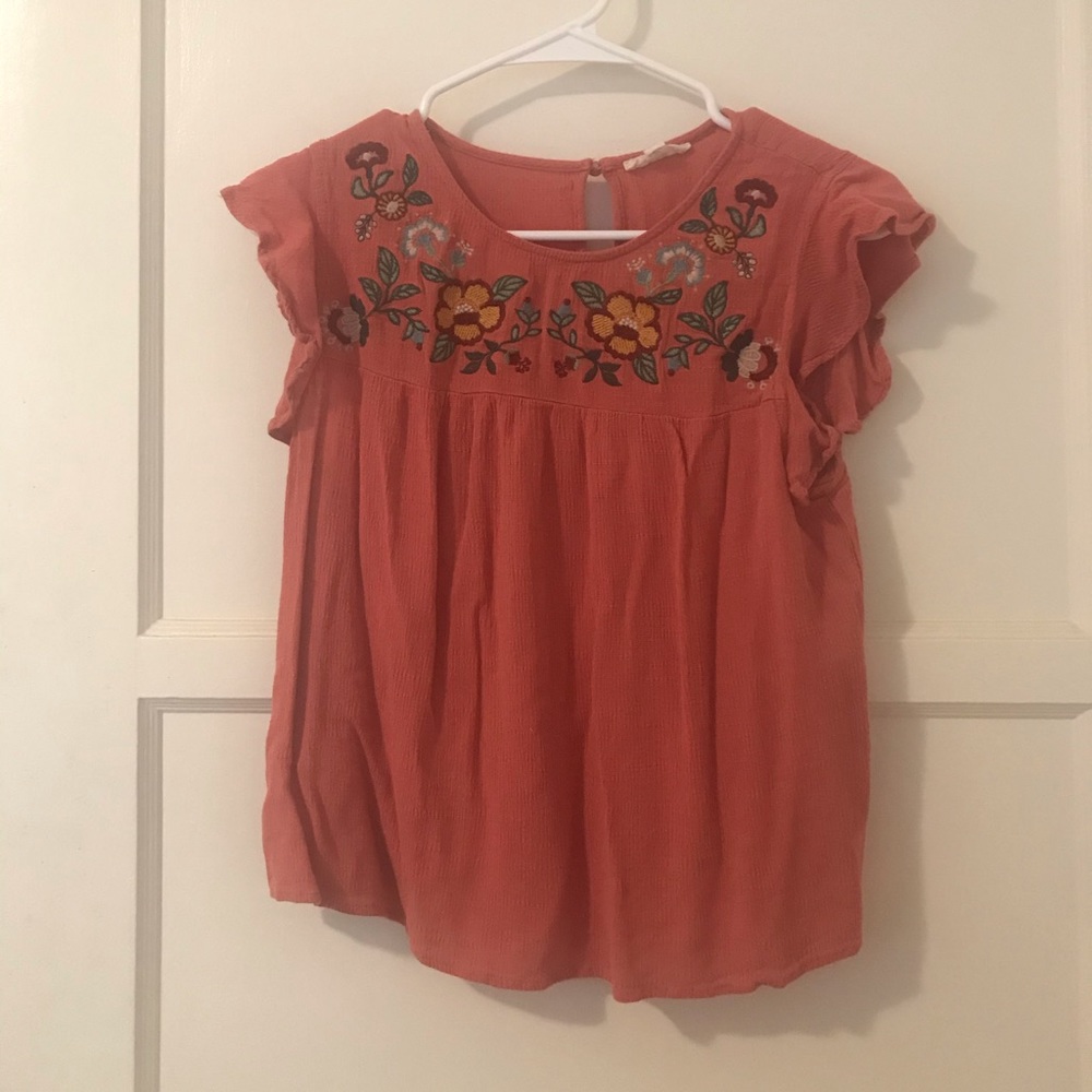 Embroidered Anthropologie top